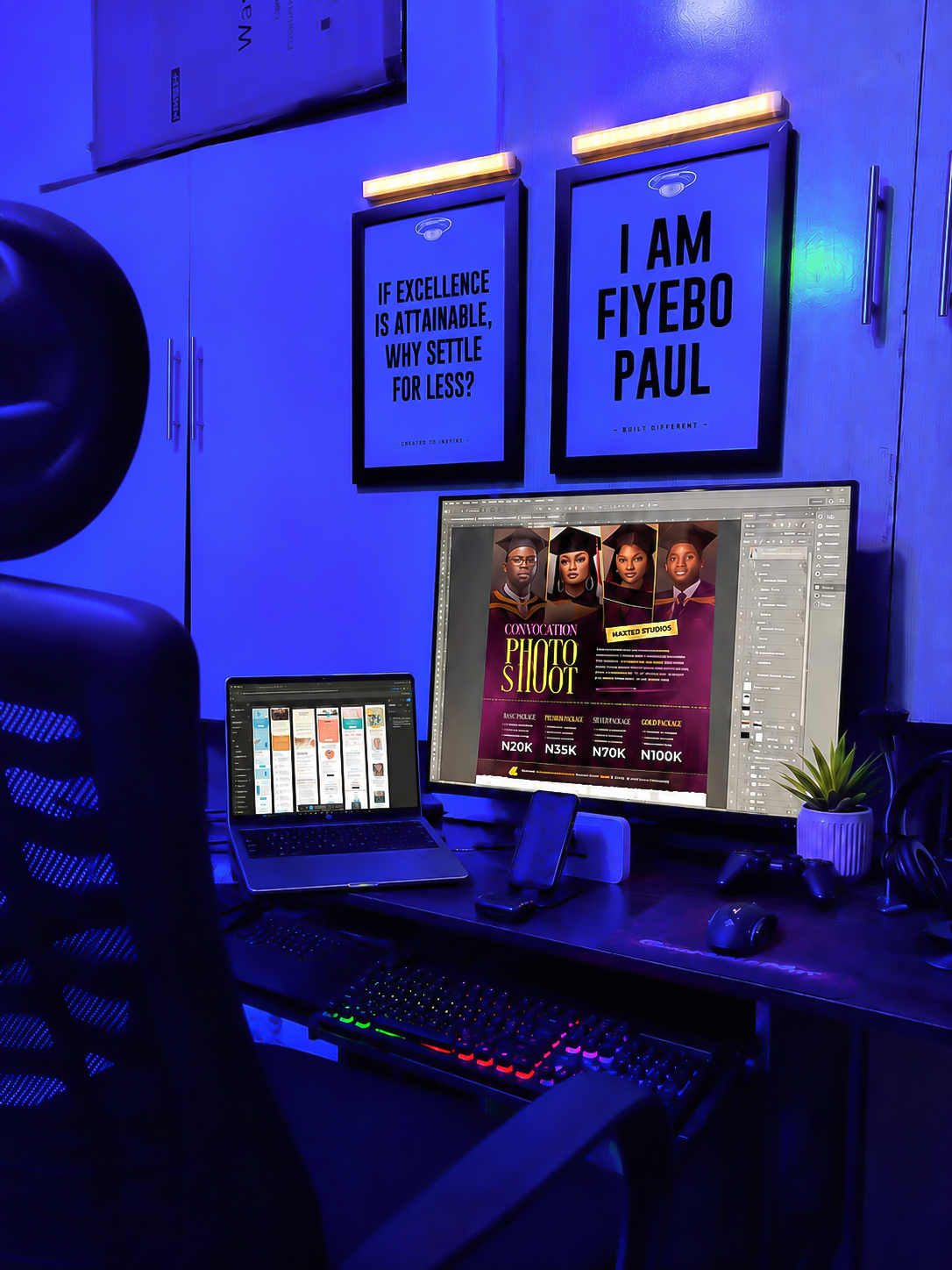 DesignBoyy's workspace with an active Photoshop project