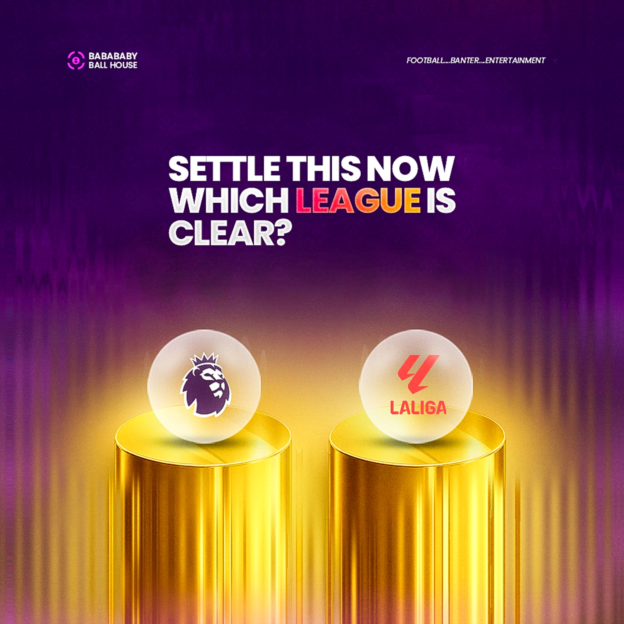 a social media design and graphic designed for a football banter community for engagement and tractions on telegram