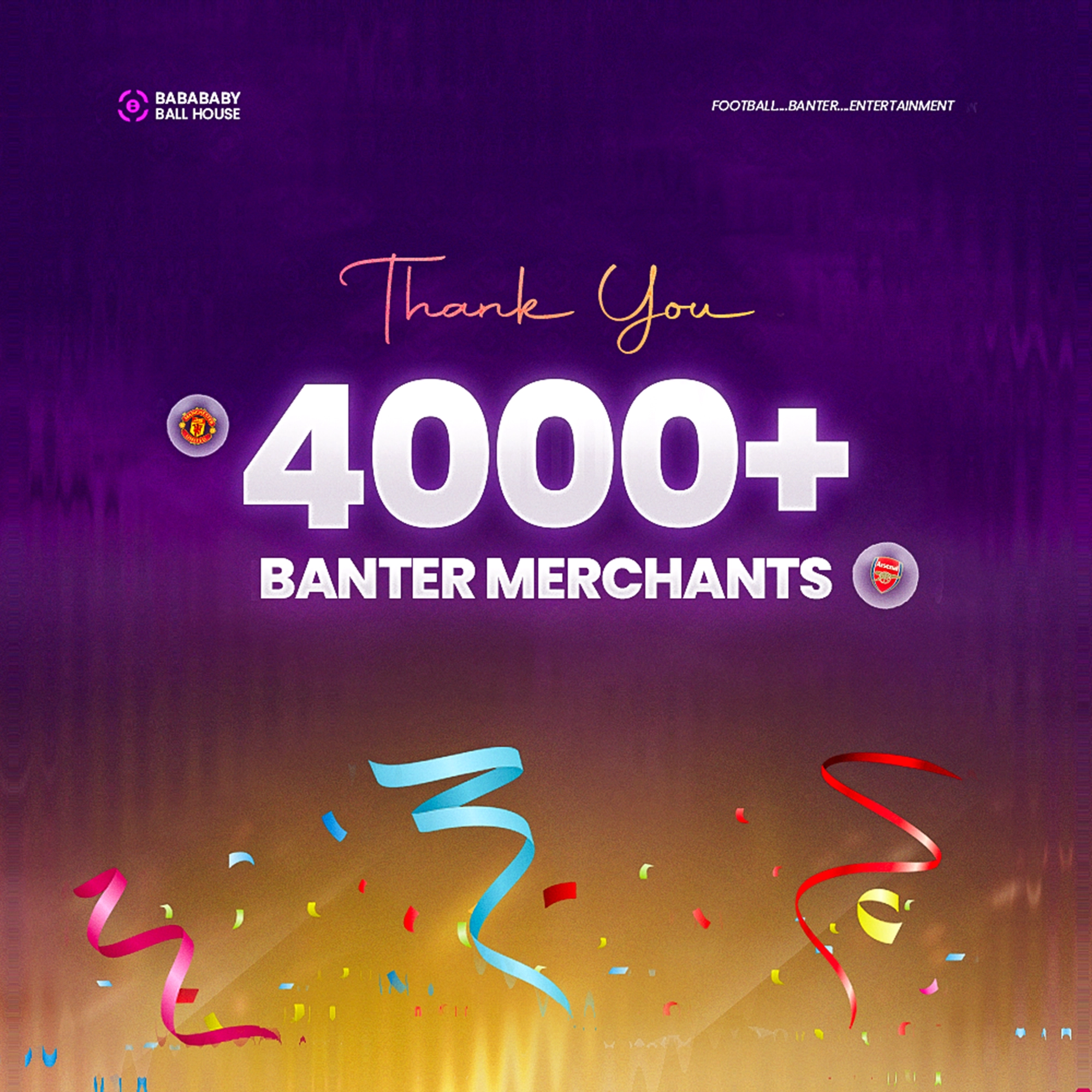 a social media design and graphic designed for a football banter community for engagement and tractions on telegram