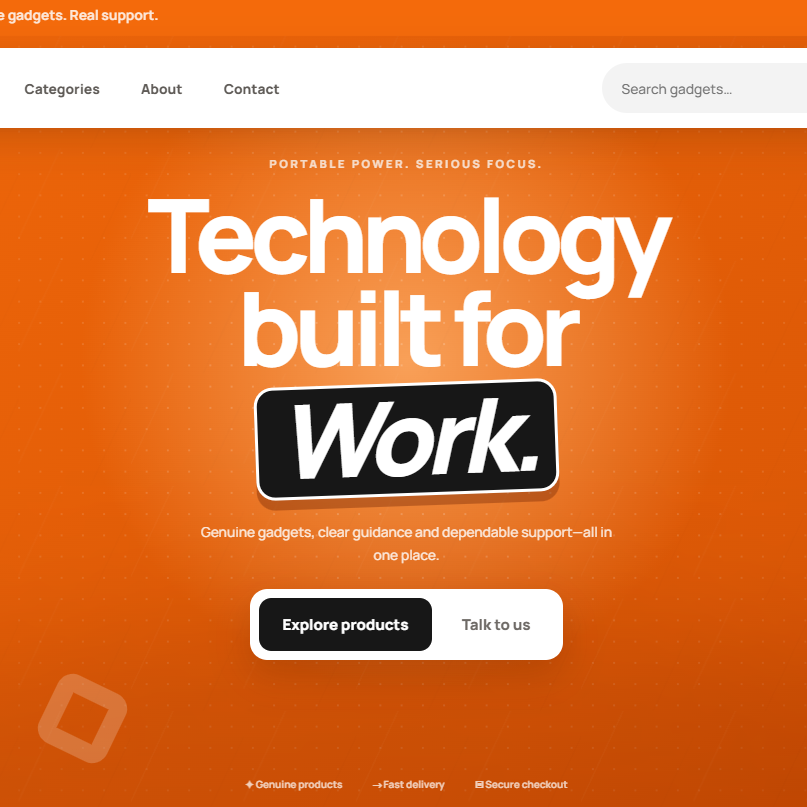 Gearzza technology ecommerce website and online electronics store design