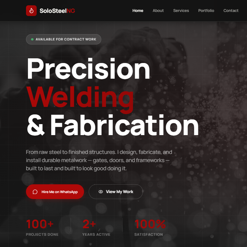 SoloSteelNG welding and metal fabrication website design